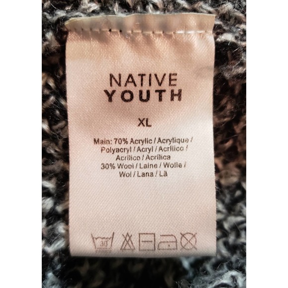 NATIVE YOUTH Black and Gray Cardigan Sweater - Picture 5 of 5